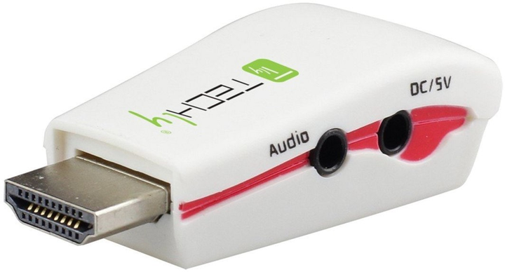 Adapter Techly HDMI - VGA + Audio White (8054529022236) - obraz 1