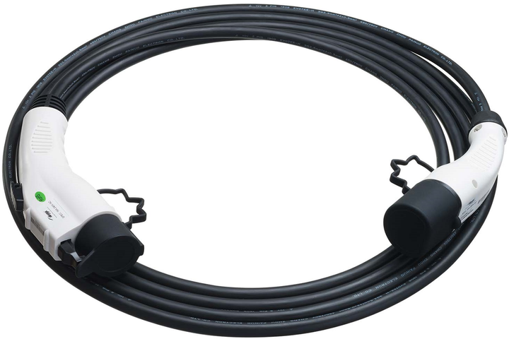 Kabel Akyga do ładowania samochodów elektrycznych Type1/Type2 16A 6 m Black (5901720135582) - obraz 1