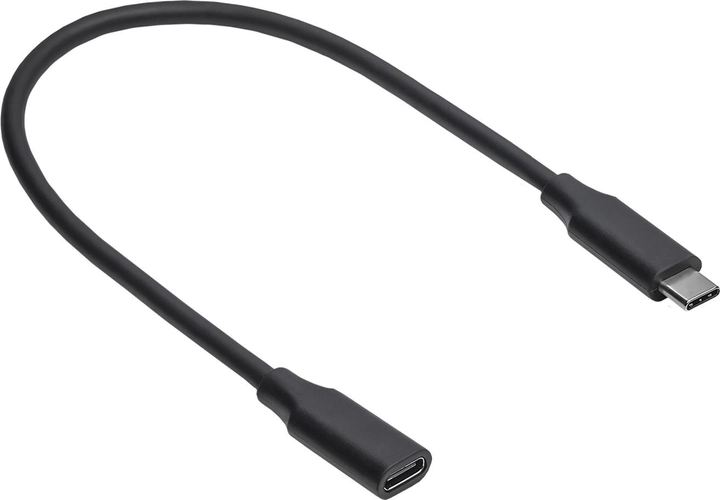 Kabel Akyga USB Type-C - USB Type-C M/F 0.3 m Black (5901720136398) - obraz 1