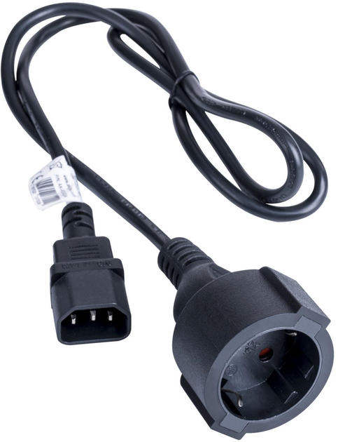 Kabel zasilający Akyga CEE 7/3 - IEC C14 1 m Black (5901720137029) - obraz 1