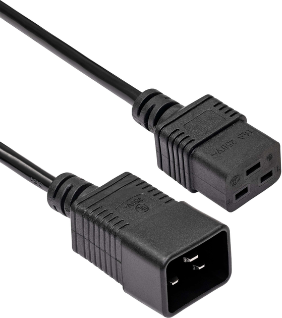 Kabel zasilający Akyga IEC C19 - IEC C20 1.8 m Black (5901720130532) - obraz 2
