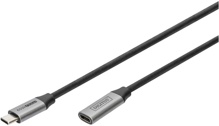 Kabel Digitus USB Type-C - USB Type-C F/M 0.5 m Black (4016032481171) - obraz 1