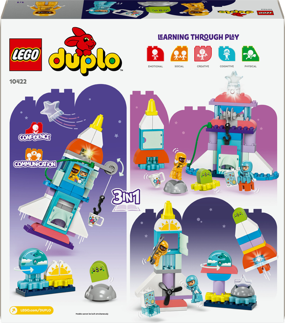 Zestaw klocków LEGO DUPLO Town Przygoda w promie kosmicznym 3 w 1 58 elementów (10422) - obraz 8