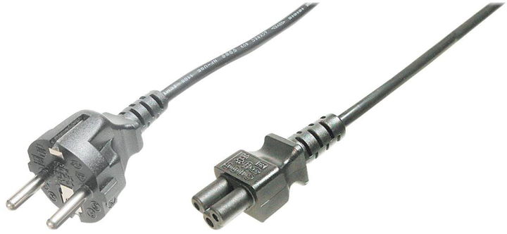 Kabel zasilający Digitus CEE 7/7 - IEC C5 M/F 0.75 m Black (4016032322948) - obraz 1