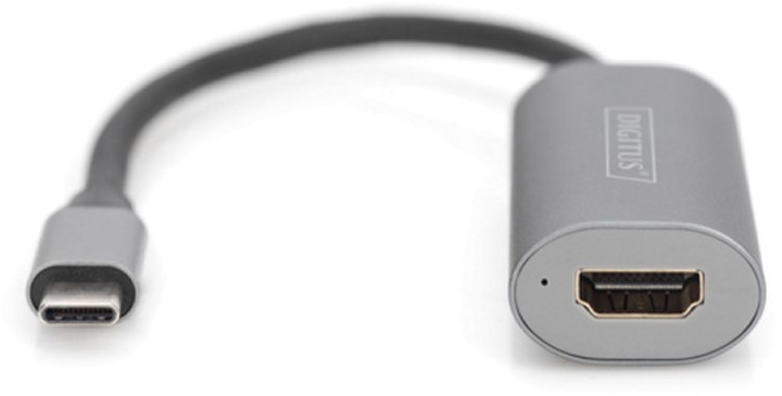 Kabel adapter Digitus USB Type-C - HDMI M/F 0.2 m Silver (4016032478652) - obraz 2