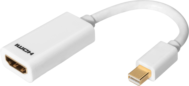 Kabel adapter Digitus mini Displayport - HDMI M/F 0.15 m White (4016032328599) - obraz 1