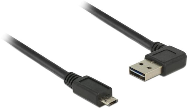 Kabel kątowy Delock USB Type-A - micro-USB M/M 0.5 m Black (4043619851645) - obraz 1