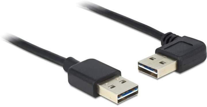 Kabel kątowy Delock USB Type-A - USB Type-A M/M 0.5 m Black(4043619851768) - obraz 1