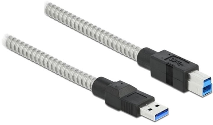 Kabel Delock USB Type-A - USB Type-B M/M 0.5 m Silver (4043619867776) - obraz 1