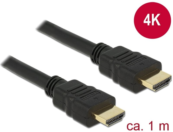 Kabel Delock HDMI M/M 1 m Black (4043619847525) - obraz 2