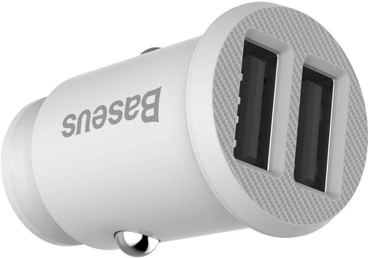 Автомобільний зарядний пристрій Baseus Small Rice Grain 3.1 А White (CCALL-ML02) - зображення 4