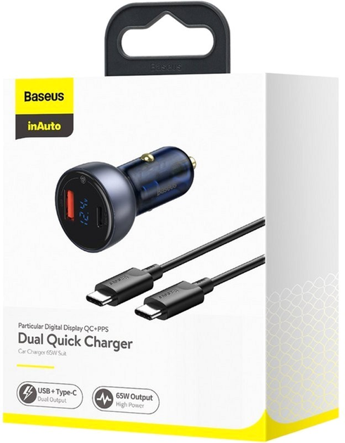 Ładowarka samochodowa Baseus Particular Digital Display QC+PPS Dual Quick Charger Car Charger 65 W (TZCCKX-0G) - obraz 6