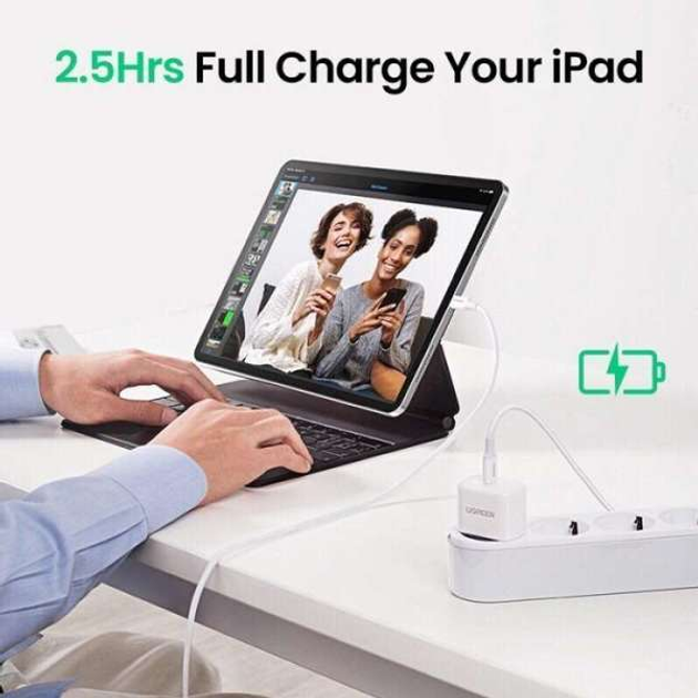 Мережевий зарядний пристрій Ugreen CD241 Mini PD 20 Вт Fast Charger White (6957303812202) - зображення 3