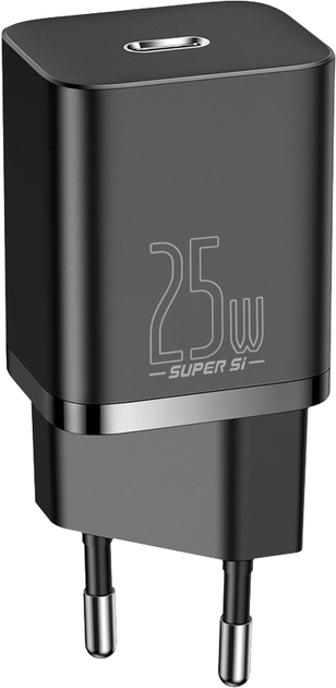 Мережевий зарядний пристрій Baseus Super Si 1C USB Type C 25 Вт Power Delivery Quick Charge Black (CCSP020101) - зображення 1