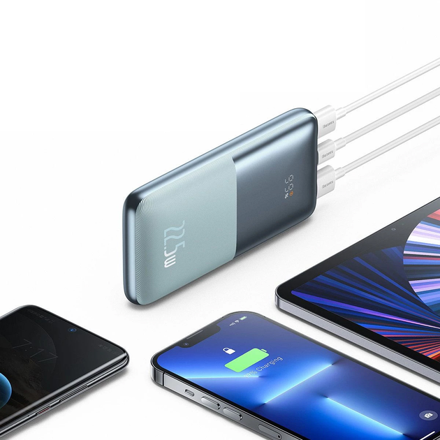 Powerbank Baseus Bipow Pro Digital 10000 mAh 22.5 W Blue (PPBD040003) - obraz 7