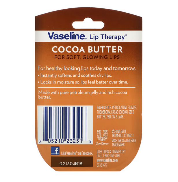 Бальзам для губ з маслом какао Vaseline 7 г - зображення 2