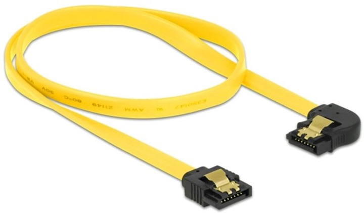 Кабель кутовий Delock SATA III M/M 0.3 м Yellow (4043619828241) - зображення 2