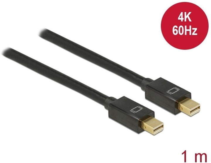 Kabel Delock mini DisplayPort M/M 1 m Black (4043619834730) - obraz 1