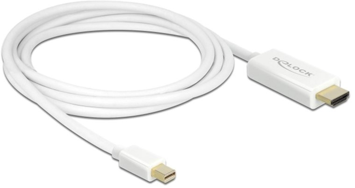 Kabel Delock mini DisplayPort - HDMI A M/M 2 m White (4043619837076) - obraz 2