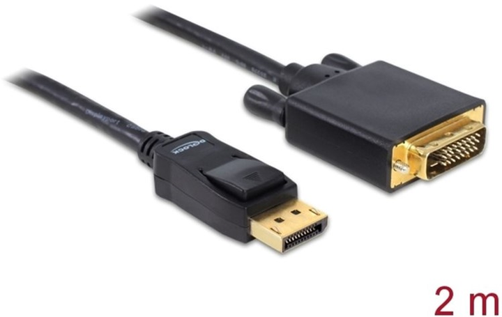 Kabel Delock DisplayPort - DVI-D M/M 2 m Black (4043619825912) - obraz 1