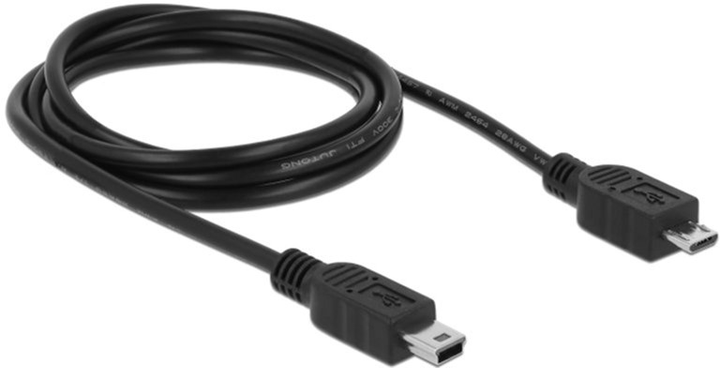 Kabel Delock micro-USB - mini-USB M/M 1 m Black (4043619831777) - obraz 2