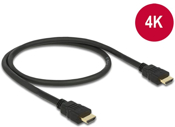 Kabel Delock HDMI A - HDMI A M/M 0.5 m Black (4043619847518) - obraz 2