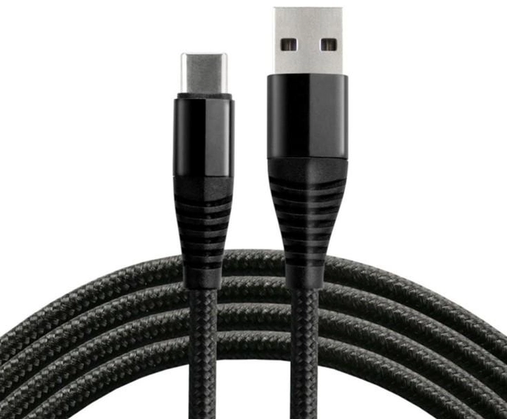 Kabel Everactive USB Type-A - USB Type-C M/M 1 m Black (5903205771568) - obraz 1