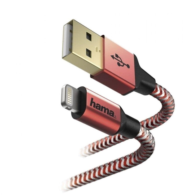 Kabel Hama USB Type-C - Lightning M/M 1.5 m Red (4047443412621) - obraz 2
