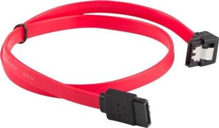 Kabel kątowy Lanberg SATA II F/F 0.5 m Red (5901969419351) - obraz 1