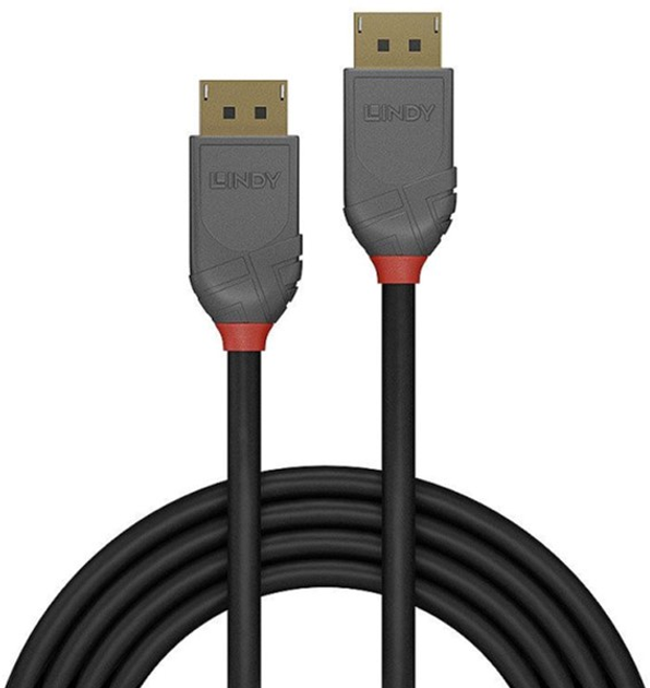 Kabel Lindy Anthra Line DisplayPort M/M 5 m Black (4002888364843) - obraz 1