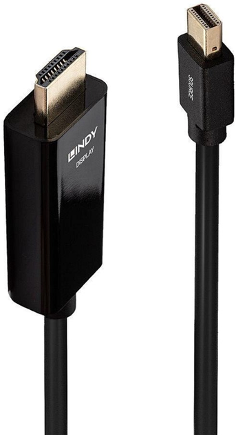 Кабель адаптер Lindy mini DisplayPort - HDMI M/M 2 м Black (4002888369275) - зображення 1