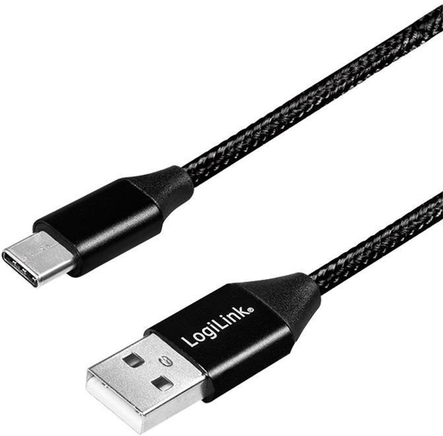 Kabel LogiLink USB Type-A - USB Type-C M/M 1 m Black (4052792052671) - obraz 1