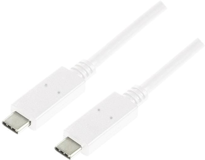 Кабель LogiLink USB Type-C 3.2 M/M 1 м White (4052792050479) - зображення 1