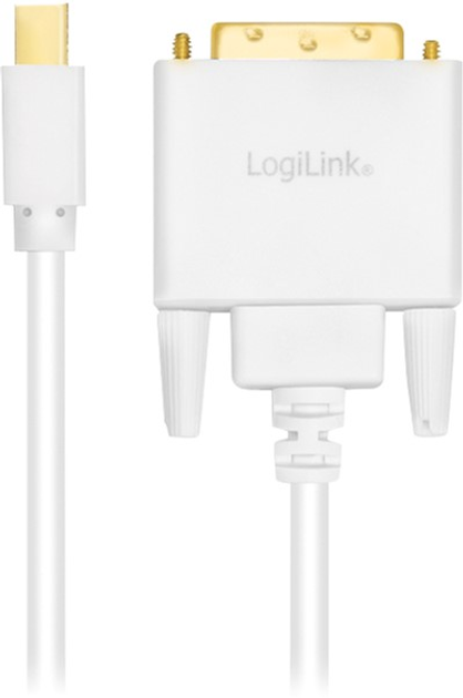 Kabel adapter LogiLink mini DisplayPort - DVI-D M/M 3 m White (4052792052992) - obraz 1