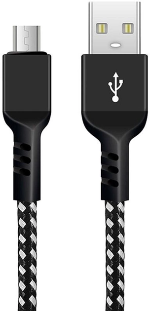 Кабель Maclean USB Type-A - micro-USB 2 м Black/White (5902211124504) - зображення 1