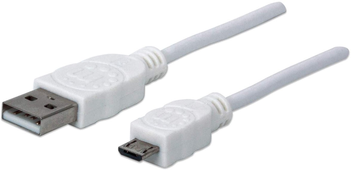 Kabel Manhattan USB Type-A - micro-USB 1.8 m White (766623324069) - obraz 1