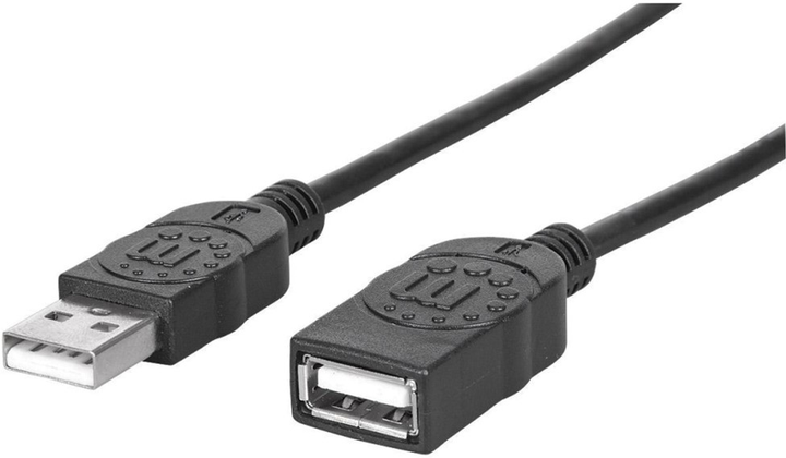 Кабель Manhattan USB Type-A M/M 0.5 м Black (766623322904) - зображення 1