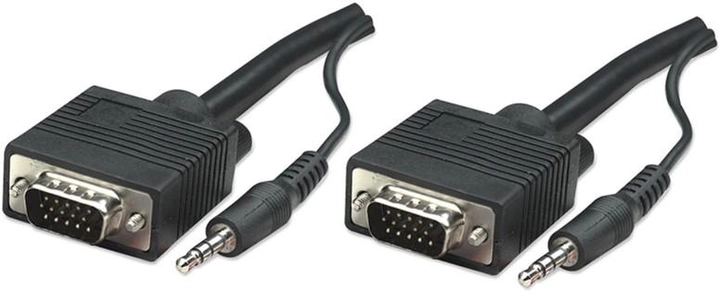Kabel Manhattan VGA - miniJack 3.5 mm M/M 4.5 m Black (766623324311) - obraz 1