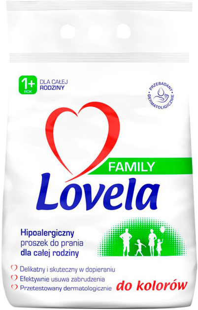 Proszek do prania Lovela Family hipoalergiczny do ubrań kolorowych 2.1 kg (5900627093544) - obraz 1