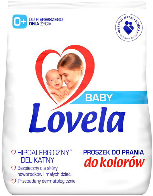 Proszek do prania Lovela Baby hipoalergiczny do ubrań kolorowych niemowlęcych i dziecięcych 1.3 kg (5900627092844) - obraz 1