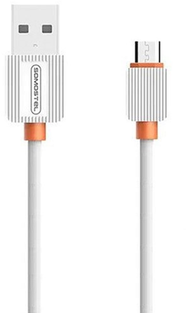 Kabel Somostel USB Type-A - micro-USB 2A 1 m White (5902012967683) - obraz 1