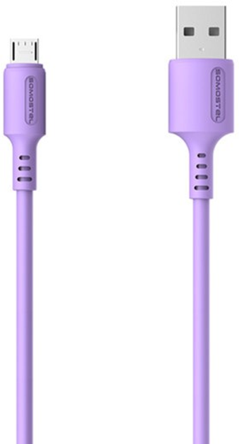 Kabel Somostel USB Type-A - micro-USB 3.1A 1.2 m Purple (5902012968901) - obraz 1