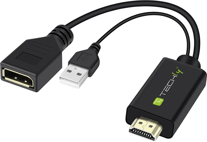 Кабель адаптер Techly HDMI - DisplaPort 0.2 м Black (8051128109542) - зображення 1