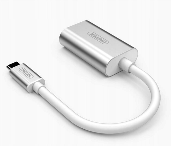 Kabel adapter Unitek USB Type-C - Displayport M/F 0.15 m White (4894160031716) - obraz 2