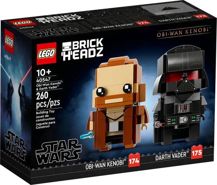 Zestaw klocków Lego BrickHeadz Obi-Wan Kenobi i Darth Vader 260 części (40547) - obraz 1