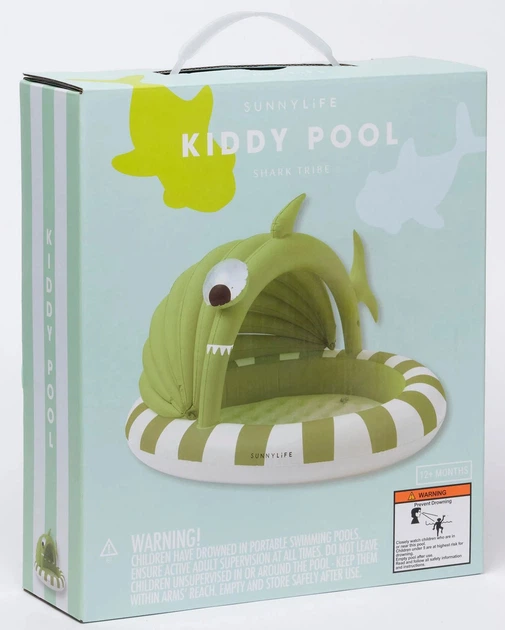Надувний басейн Sunnylife Shark Tribe з дахом Хакі (9339296061213) - зображення 6