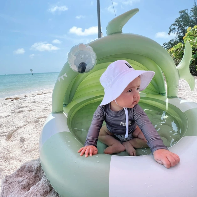 Надувний басейн Sunnylife Shark Tribe з дахом Хакі (9339296061213) - зображення 7