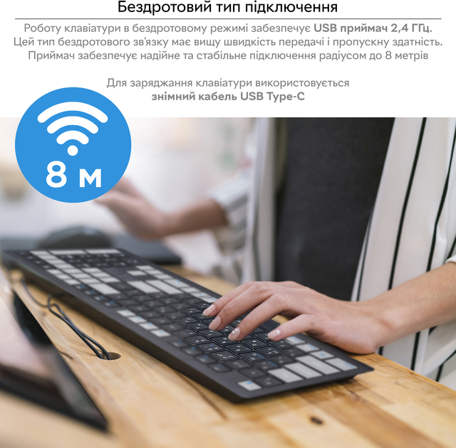 Клавіатура бездротова RZTK Keypad Wireless 2.4G - зображення 5