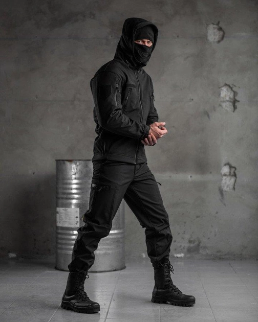 Тактический костюм SoftShell Police black 2XL - изображение 2