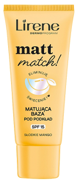 База під макіяж Lirene Matt Match! матуюча SPF15 30 мл (5900717632110) - зображення 1